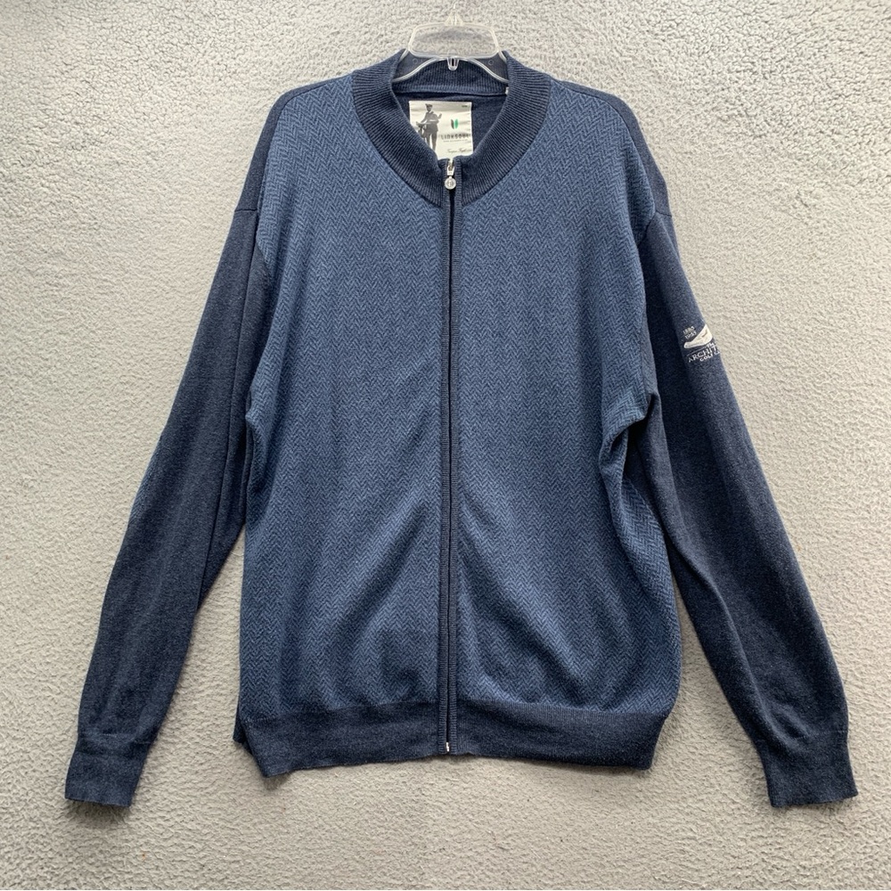 LinkSoul Jacket Mens Size XL Blue Tweed Full Zip Golf Performance Casual Golfer